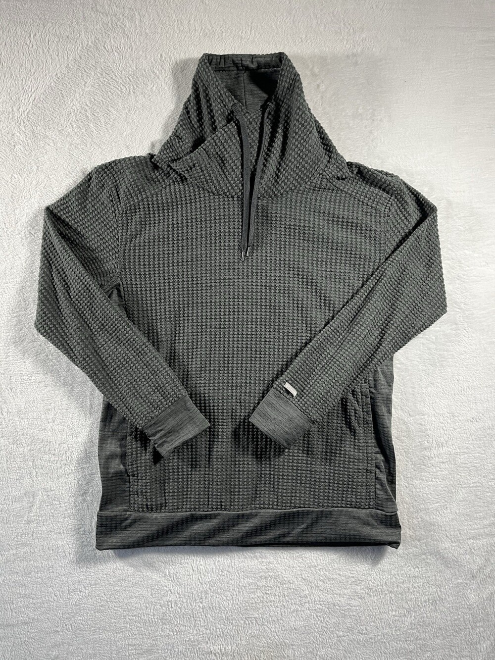 Columbia Sweatshirt Womens Small Green Long Sleeve Drawstring Cowl Neck Pockets